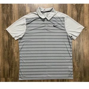 Nike Dri Fit Men's XL Golf Polo Black Striped